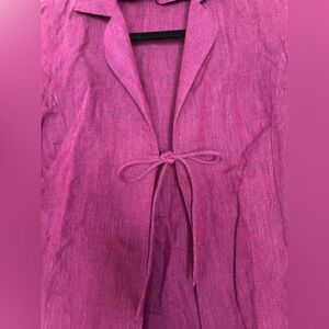 100% Linen Tie-Front Top